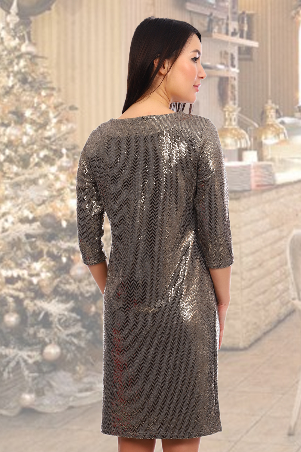 Фото товара 20038, золотистое платье